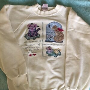 Cutest embroidered sweatshirt for a happy vibe lady